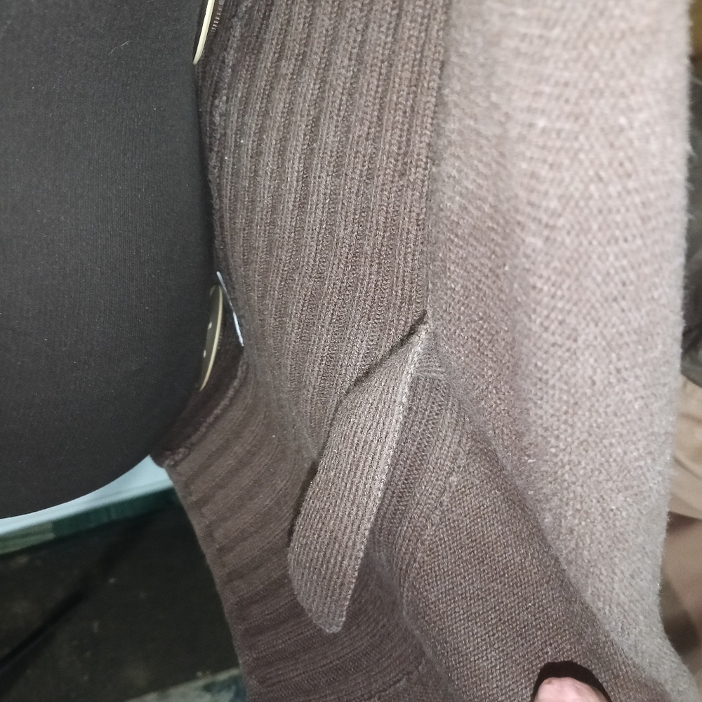 Rich Brown Ribbed Open-Front Cardigan - Picture 5 of 7